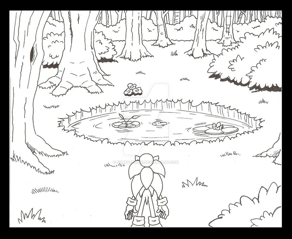 987x809 Sonic And The Mysterious Pond Quick Sketch By Funkyjeremi On - Pond Sketch
