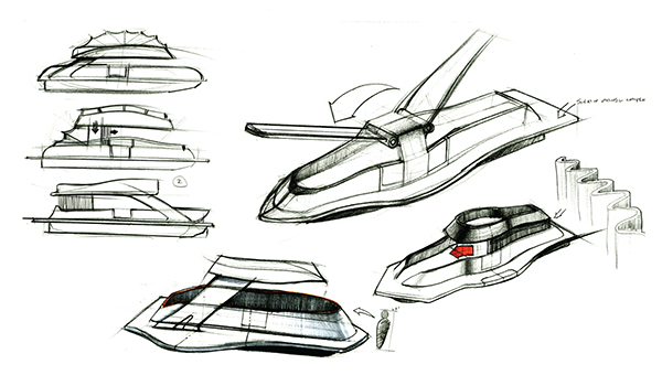 600x340 Pontoon Boat On Behance - Pontoon Boat Sketch