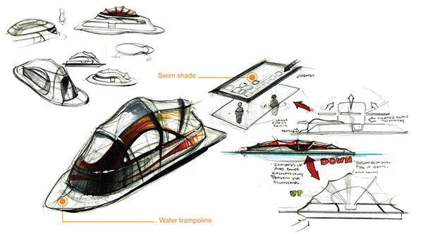 600x332 Pontoon Boat On Pantone Canvas Gallery - Pontoon Boat Sketch