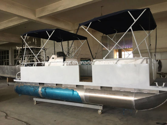 550x412 China 20ft Aluminum Catamaran Pontoon Boat With Motor - Pontoon Boat Sketch