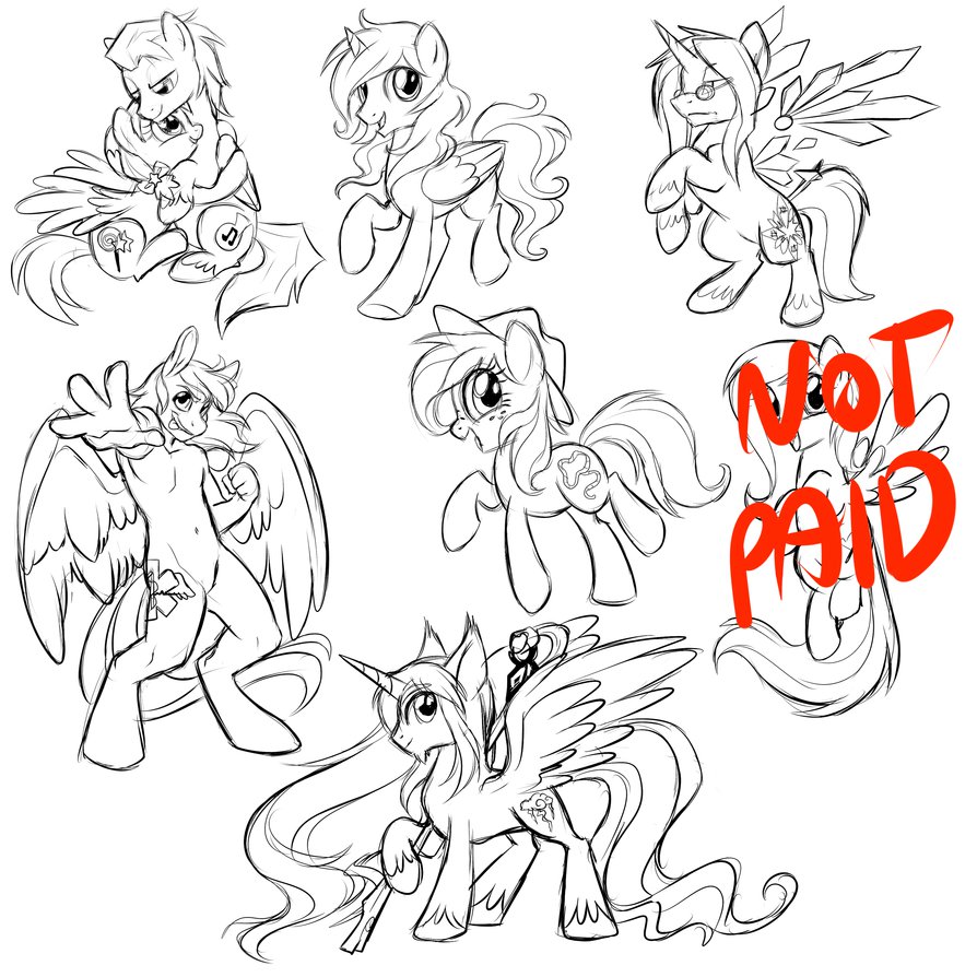 894x894 Pony Sketch Dump 2 By Centchi - Pony Sketch