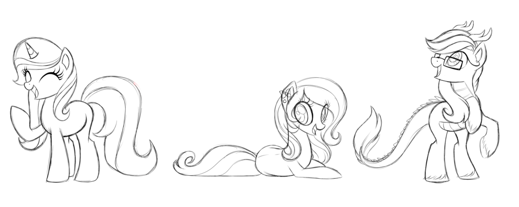 1024x410 Sketch Last Pony Sketches ) By Azure Art Wave - Pony Sketch