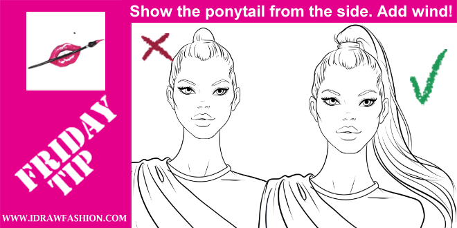 660x330 How To Draw A Ponytail I Draw Fashion - Ponytail Sketch