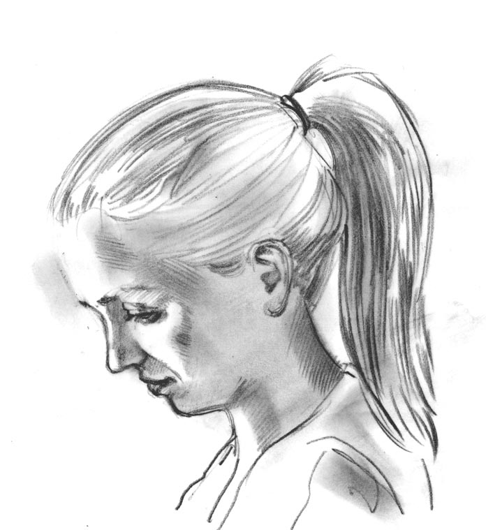 696x759 June 29th - Ponytail Sketch