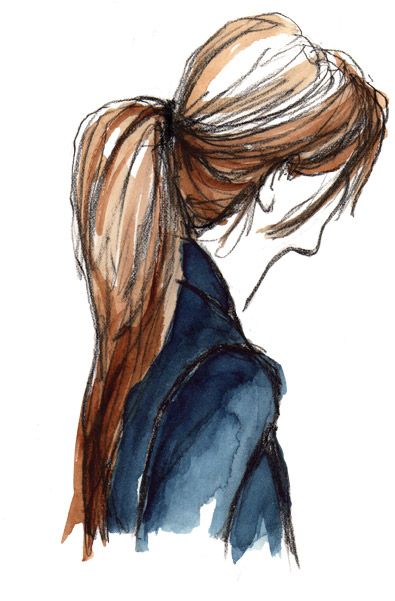 395x601 Persia Paintings Ponytail, Hair Ties And Sketches - Ponytail Sketch