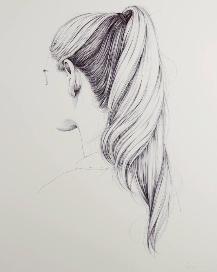 749x936 Pony Ponytail Sanat Drawings, Art And Portrait - Ponytail Sketch