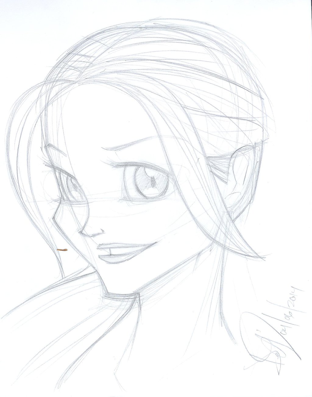 1024x1303 Ponytail Sketch By Emceelokey - Ponytail Sketch