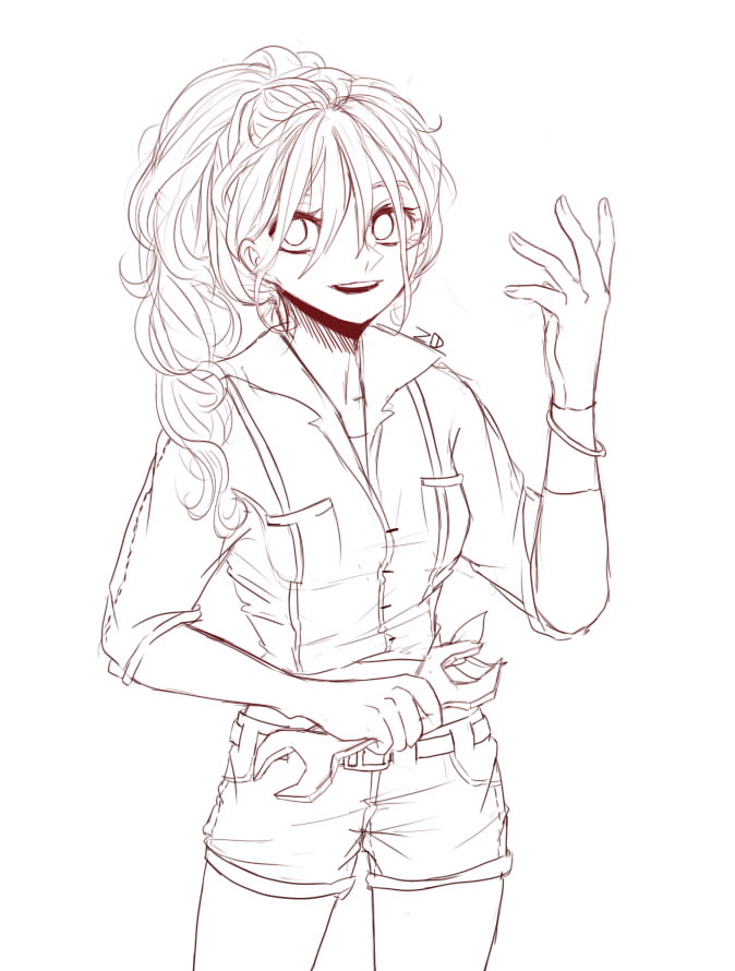 674x890 Ponytail Mechanic Sketch By Jane Zd - Ponytail Sketch