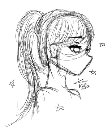 362x431 Ponytail Sketch By Dafeth - Ponytail Sketch