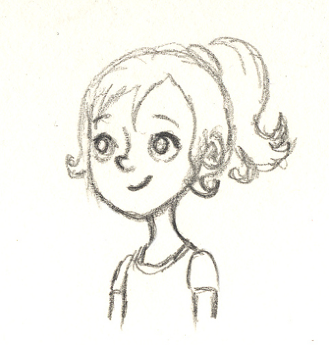 480x504 Ponytail - Ponytail Sketch