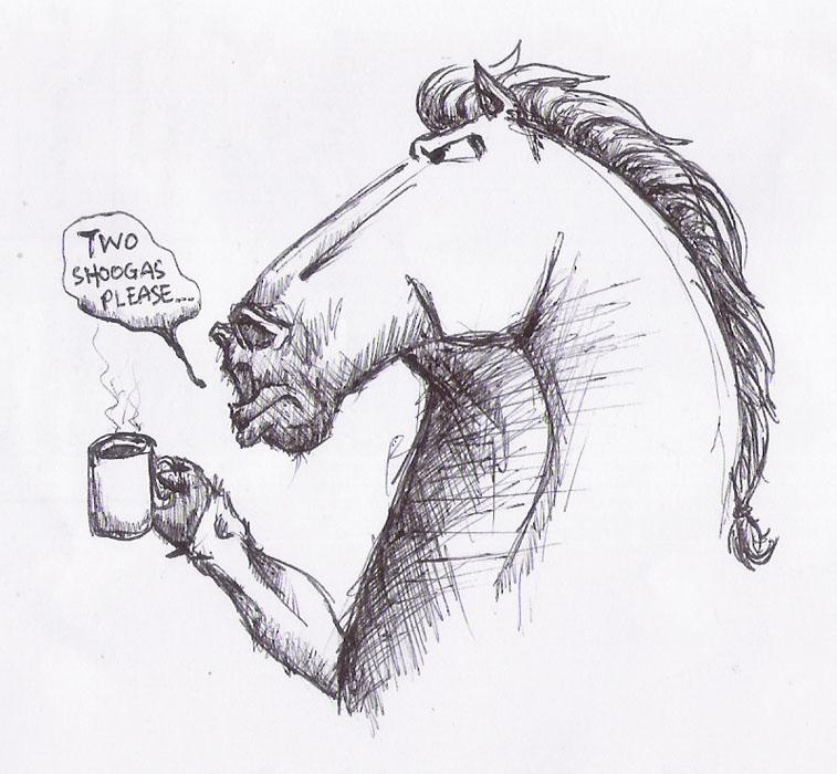 757x700 Horse With Ponytail 3 Mongrels - Ponytail Sketch