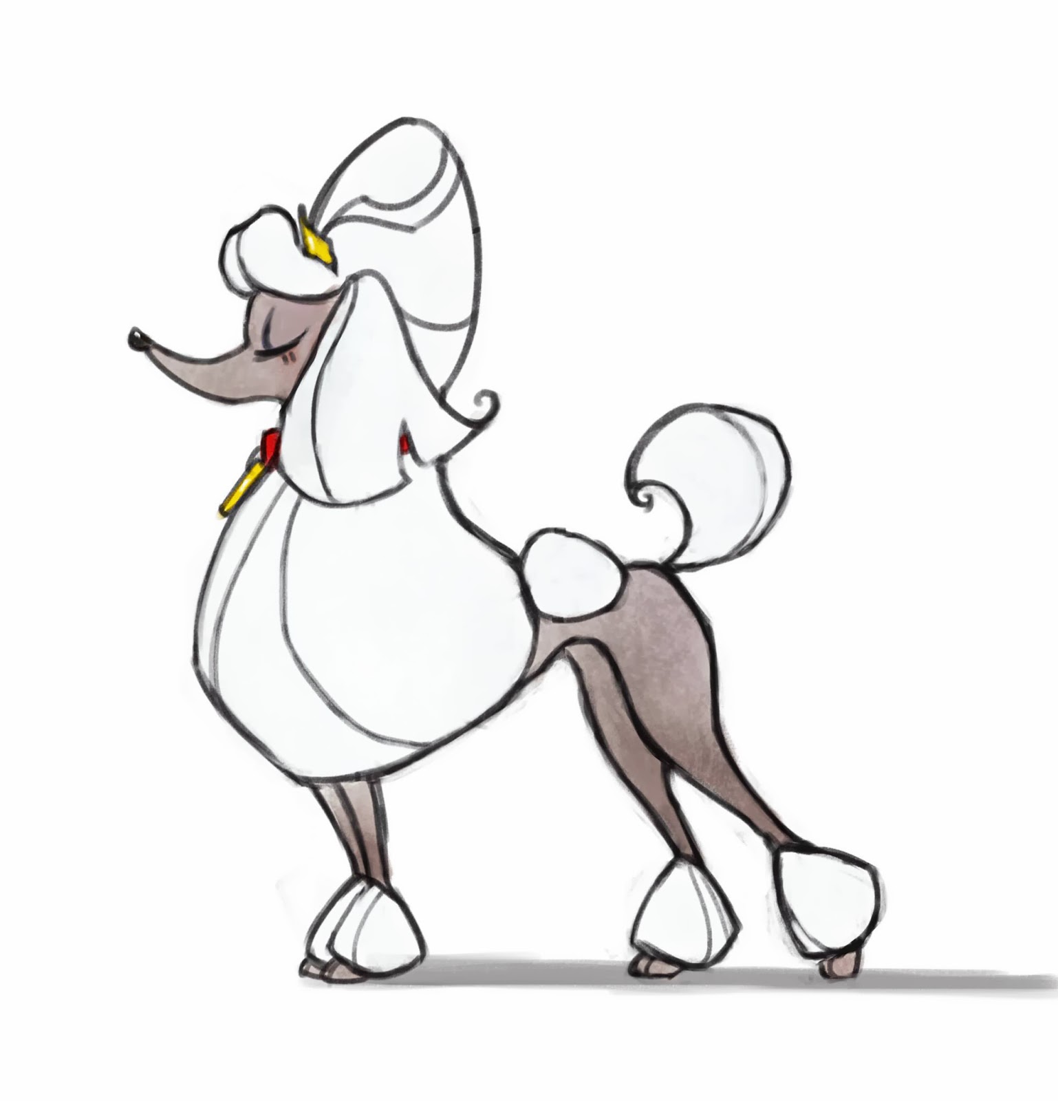 1538x1600 Madame Poodle Soh Fia - Poodle Sketch