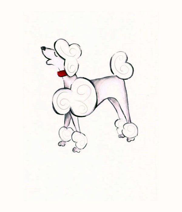 600x700 December Daily Sketch Poodle Karla Pruitt - Poodle Sketch