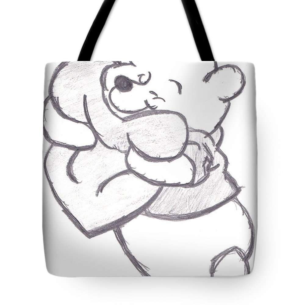 1000x1000 Huggable Pooh Bear Tote Bag For Sale By Melissa Vijay Bharwani - Pooh Bear Sketch