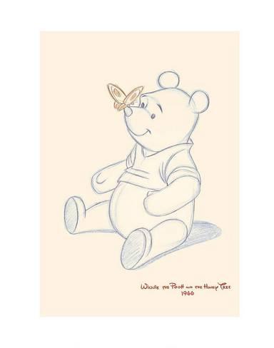 384x488 Pooh Bear Makes A Friend Prints - Pooh Bear Sketch