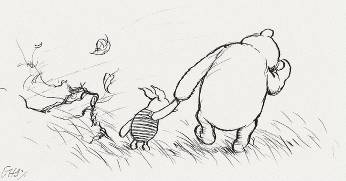 1200x628 Pooh Bear - Pooh Bear Sketch