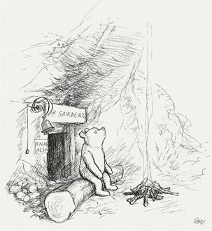 303x330 Winnie The Pooh - Pooh Bear Sketch