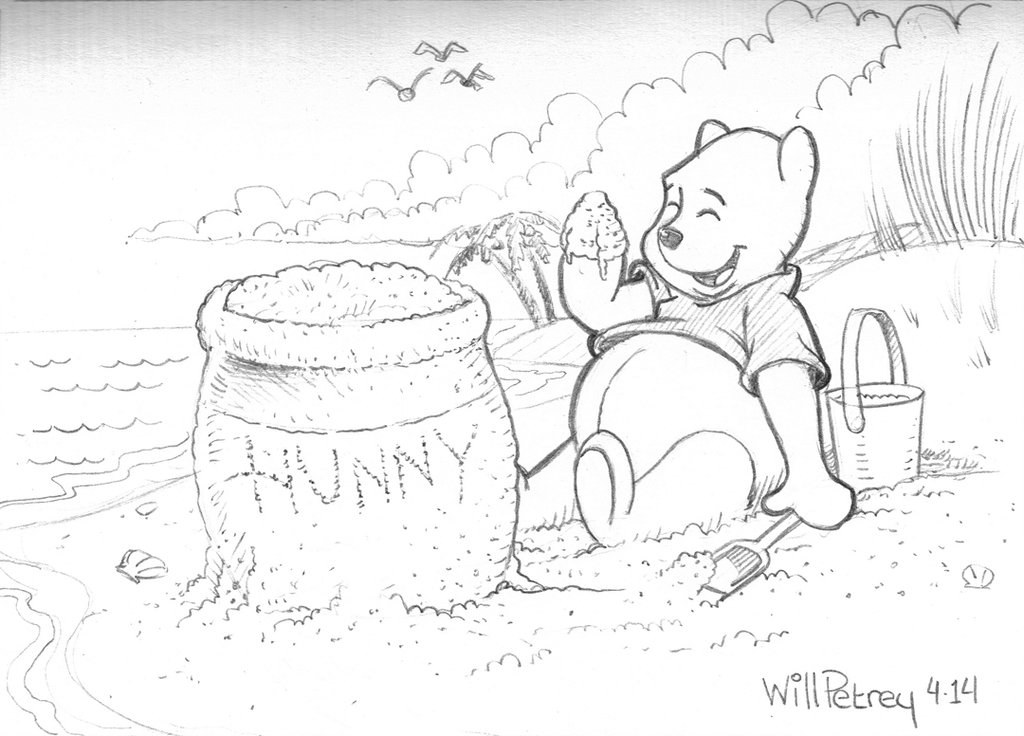 1024x736 Winnie The Pooh - Pooh Sketch