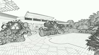 320x180 Home Garden With Beautifull Swimming Pool Motion Background - Pool Sketch