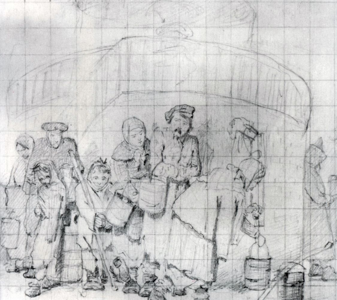 1125x1000 Next To The Pool. Sketch By Vasily Grigorievich Perov History - Pool Sketch