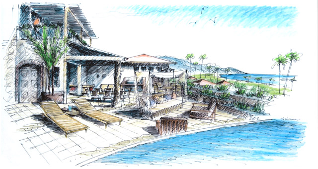 640x340 Sketch Pool Area - Pool Sketch
