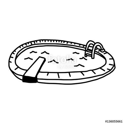 500x500 Vector Illustration Hand Drawn Sketch Of Swimming Pool Isolated On - Pool Sketch