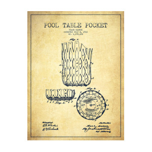 300x300 Pool Table Pocket Patent Drawing From 1916 - Pool Table Sketch