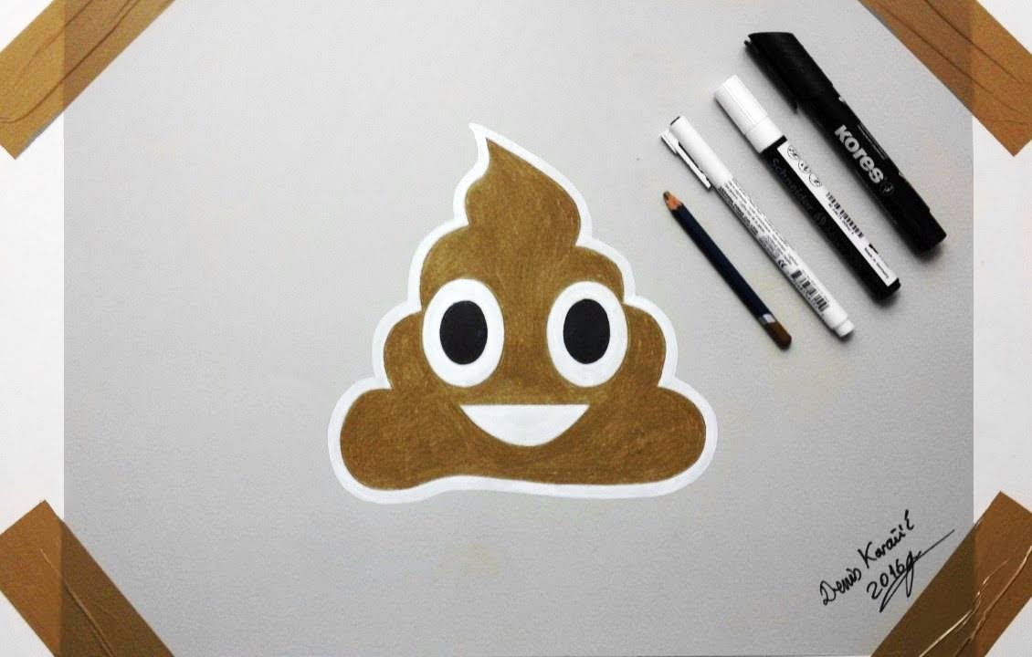 1130x720 How To Draw The Poop Emoji - Poop Emoji Sketch