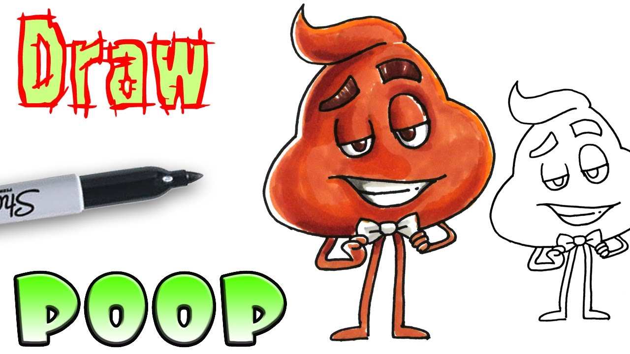 1280x720 How To Draw Poop Emoji Movie - Poop Emoji Sketch