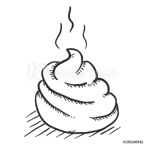 500x500 Vector Single Sketch Doodle Poop. - Poop Sketch