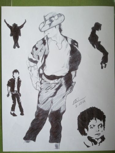 375x500 King Of Pop. Collage 8x10 Black And White Sketches Of Michael - Pop Copy Sketch