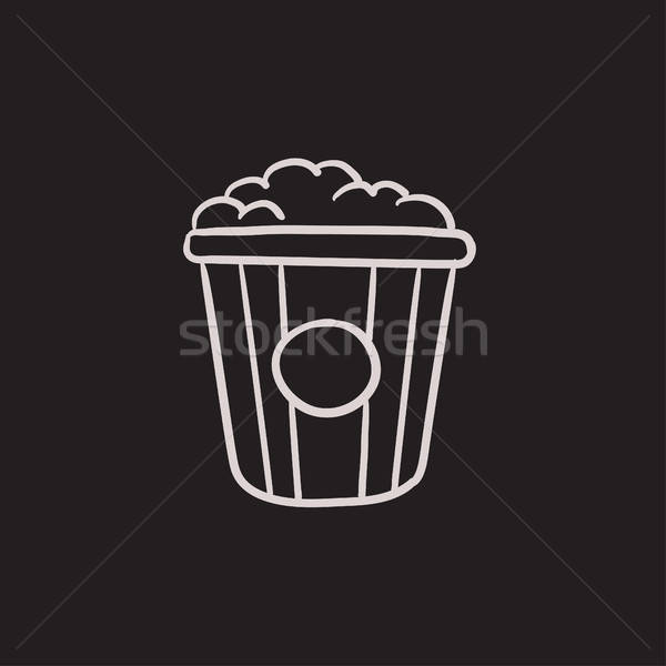 600x600 Popcorn Sketch Icon. Vector Illustration Andrei Krauchuk - Popcorn Sketch