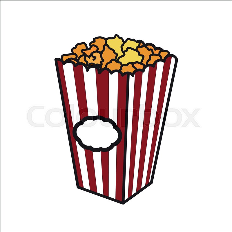 800x800 Vector Illustration With Color Sketch Popcorn. Sketch Design - Popcorn Sketch