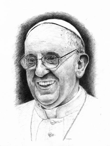 453x600 Pope Francis (1) Drawing Online Shopping Low - Pope Francis Sketch