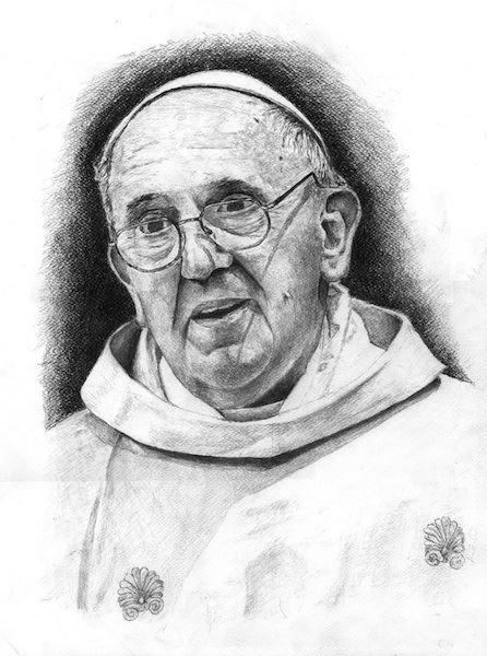 446x600 Pope Francis (2) Drawing Online Shopping Low - Pope Francis Sketch
