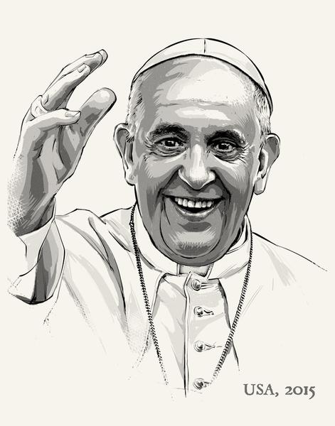 Pope Francis Sketch at PaintingValley.com | Explore collection of Pope ...