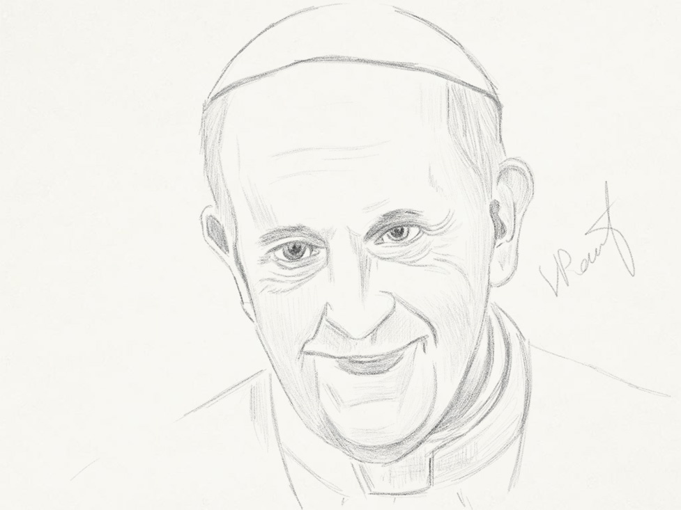 977x733 Pope Painted With Adobe Sketch On Behance - Pope Sketch