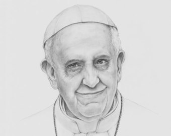 340x270 Pope Francis Etsy - Pope Sketch