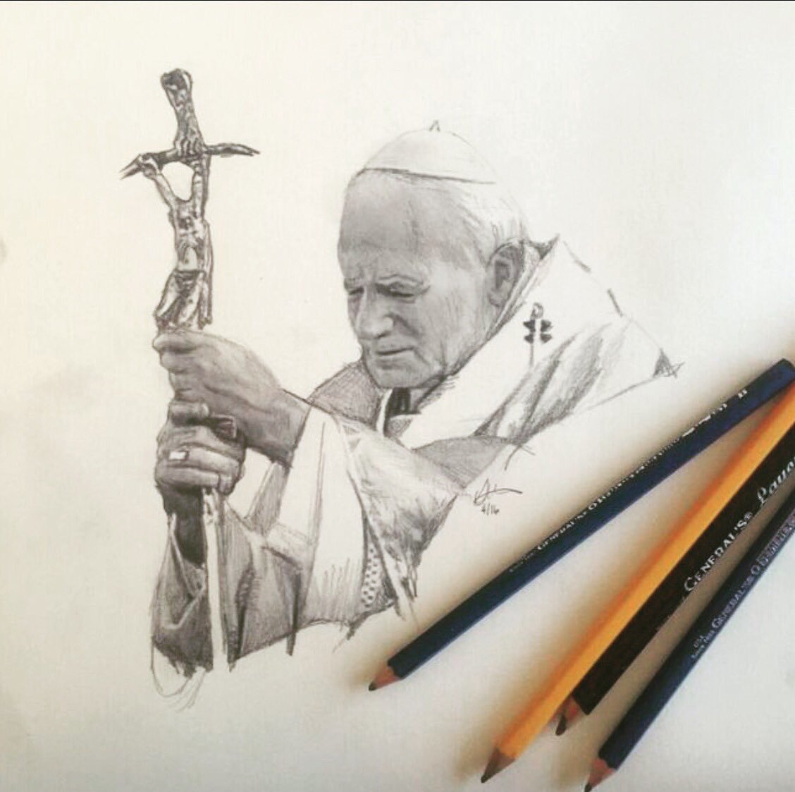 1128x1123 On Twitter - Pope Sketch