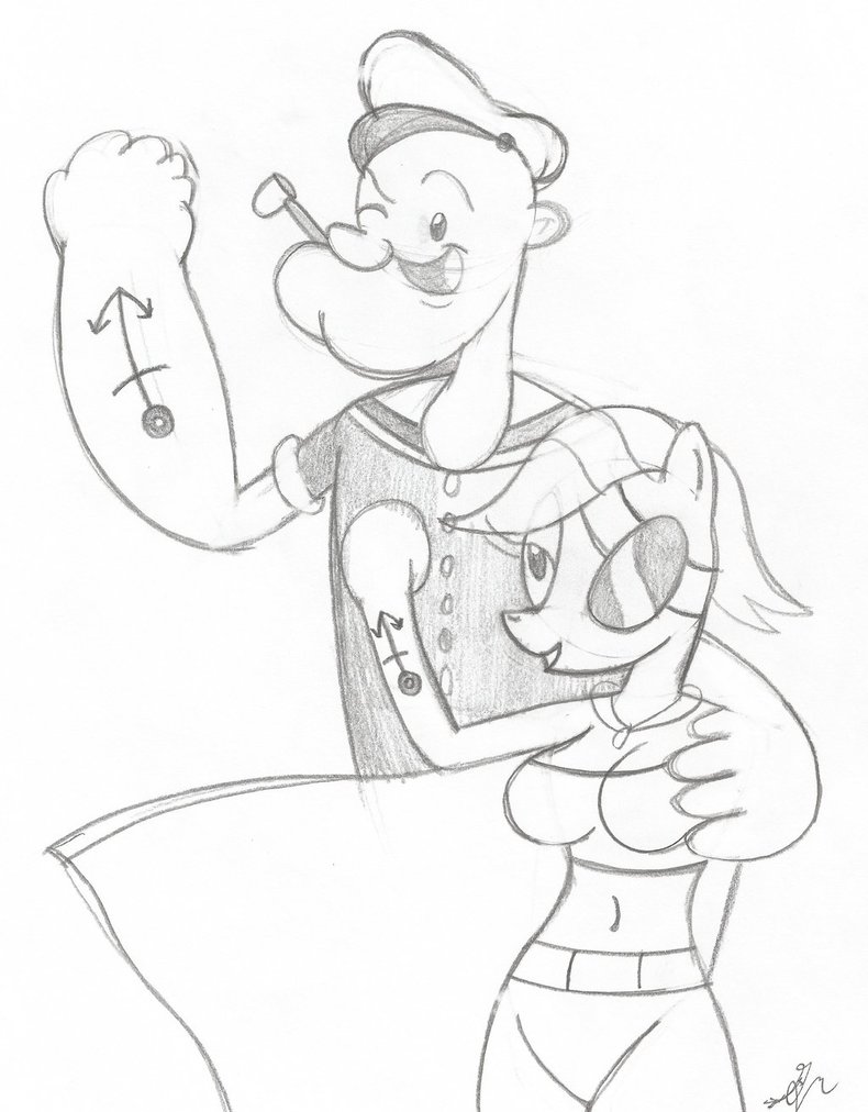 790x1012 Ocean And Popeye Sketch By Lol20 - Popeye Sketch