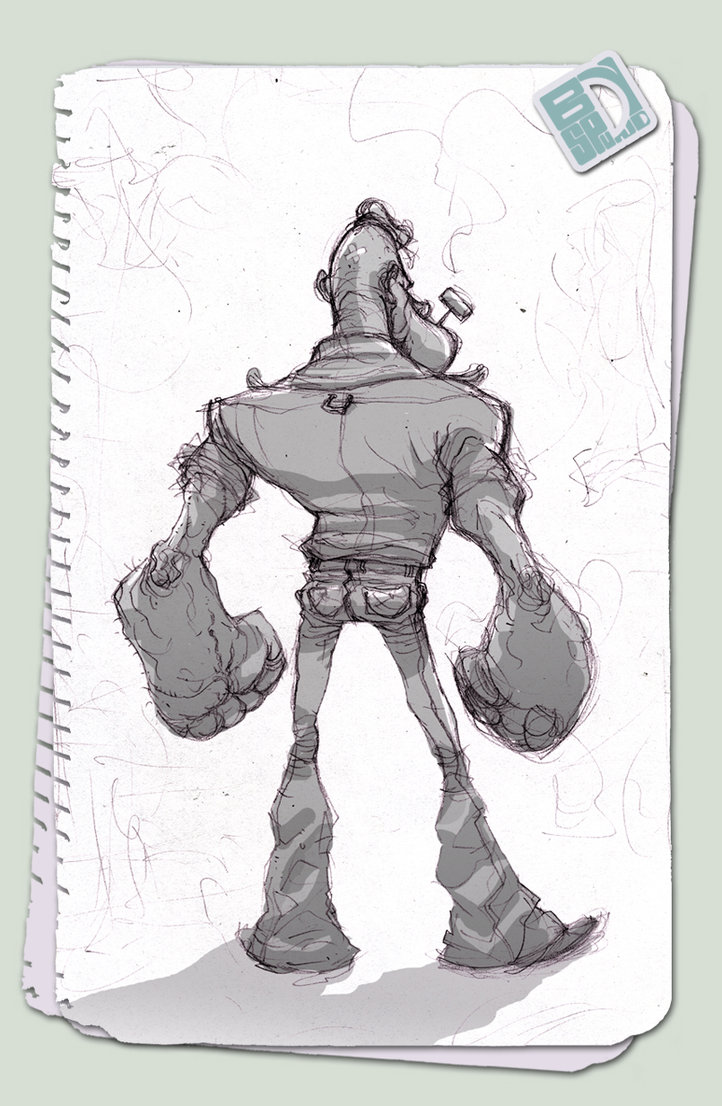 722x1106 Popeye Sketch By Spundman - Popeye Sketch