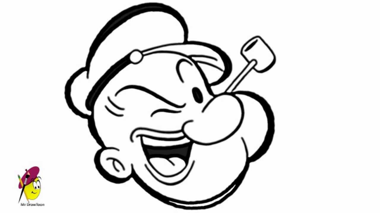 1280x720 Popeye The Sailor Man - Popeye Sketch