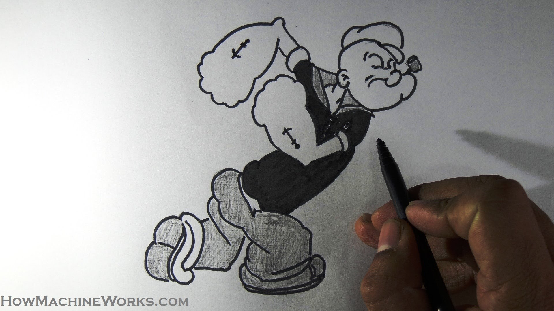 1920x1080 How To Draw Popeye - Popeye Sketch