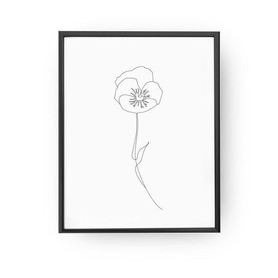 570x570 Poppy Flower Line Drawing Minimal Art Poppy Sketch Art Etsy - Poppy Sketch