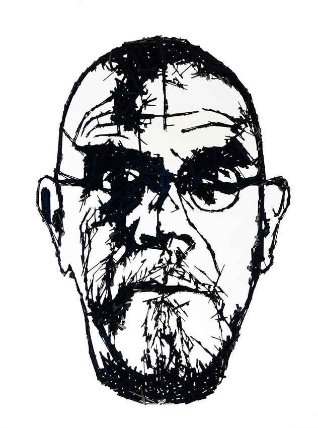 632x850 Stunning 3d Popsicle Stick Portrait And Anamorphic Heart - Popsicle Sketch