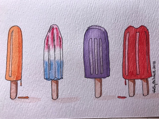 640x480 Day 30!! The Final Direct Watercolor Challenge 2018 - Popsicle Sketch