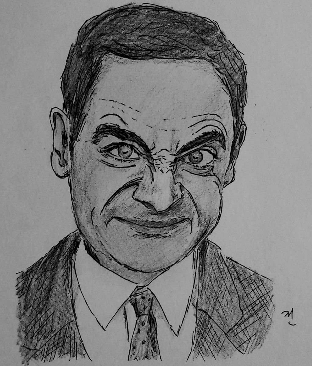 1023x1200 Masseu Learns To Sketch Ink Pen Sketches Frodo, Mr Bean And - Popular Sketches