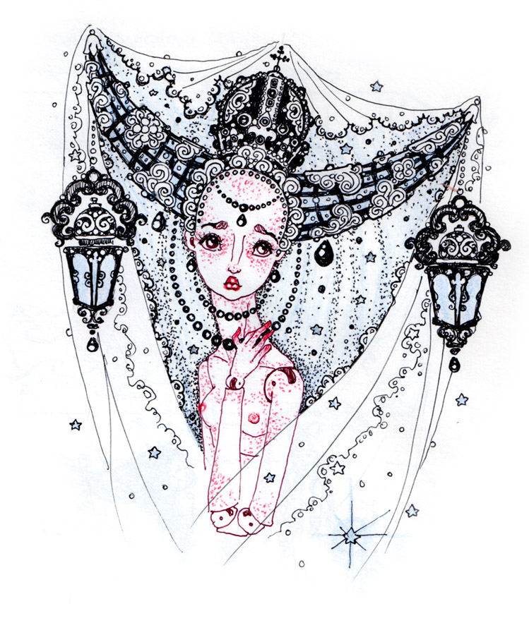 749x900 Sketch Of The Week Enchanted Doll - Porcelain Doll Sketch