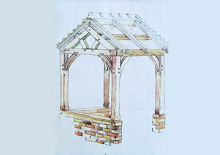 448x316 Porch Drawing Porch A Sketch Of An Oak Porch Authenticaj.co - Porch Sketch