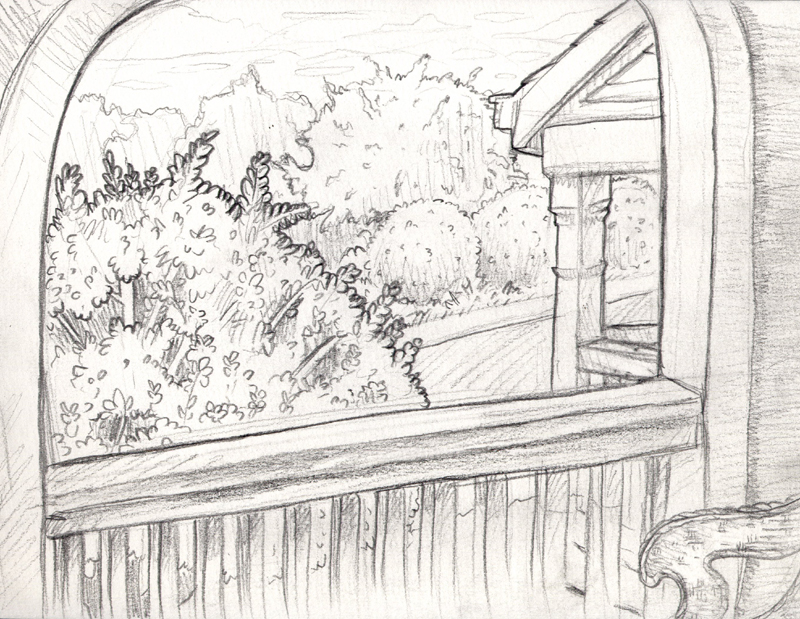 800x619 Porch Sketch By Kata - Porch Sketch